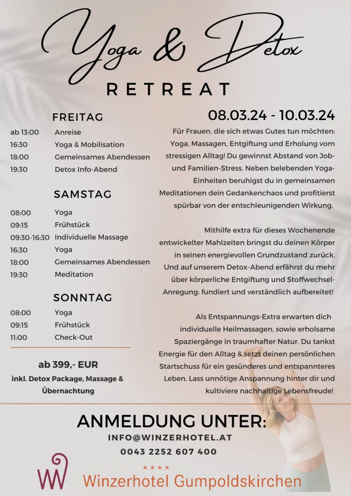 Yoga Detox Retreat im Winzerhotel